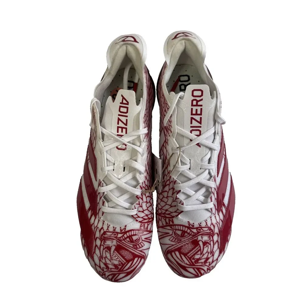 Adidas Adizero Electric Football Cleats Shoes Red White IH8571 Men Size 10 - Picture 9 of 16